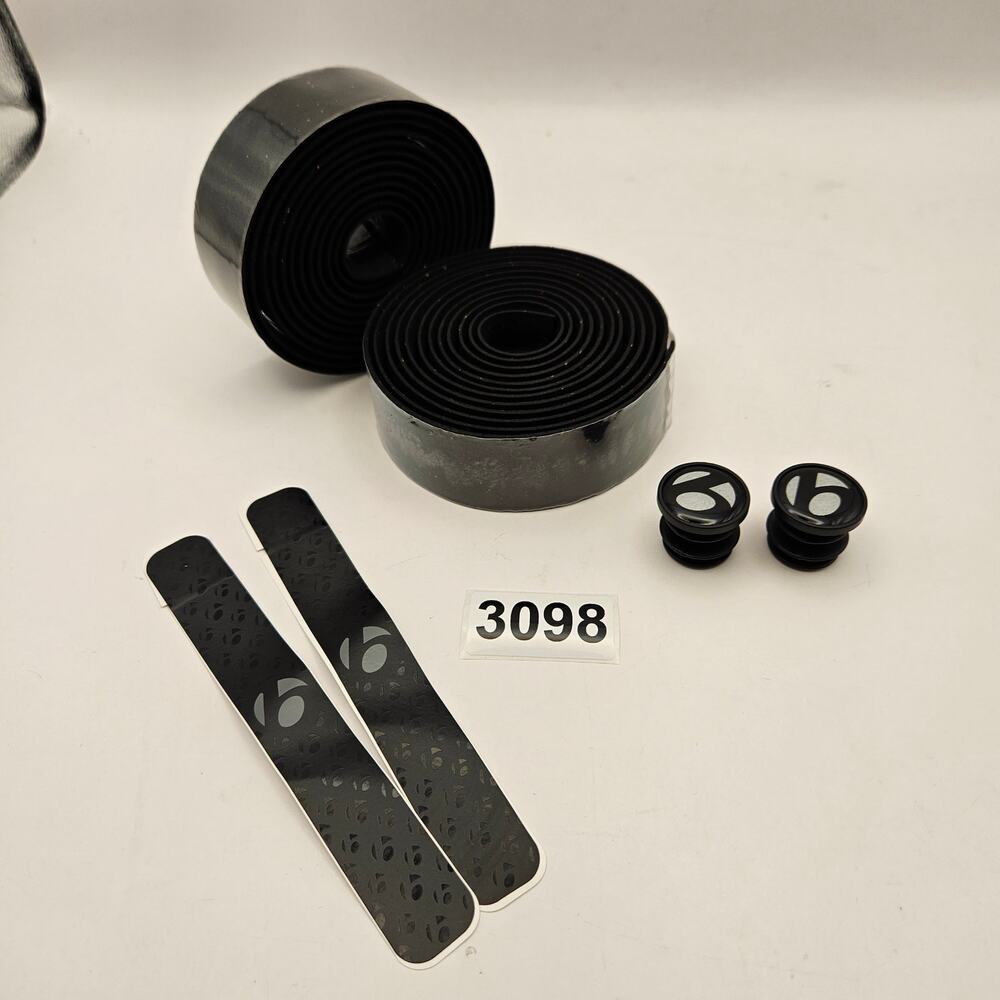 BONTRAGER BLACK ROAD BIKE HANDLEBAR TAPE BAR END PLUG CYCLING